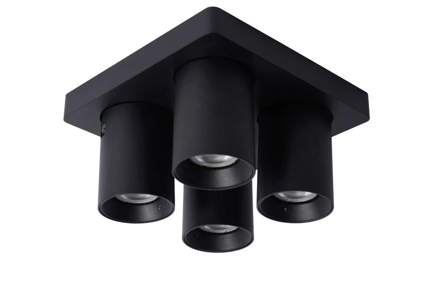 Lucide NIGEL - Spot plafond - LED Dim to warm - GU10 - 4x5W 2200K/3000K - Noir - UIT